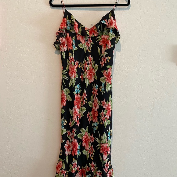 Vintage Jones of New York Silk Floral Dress - Picture 1 of 6